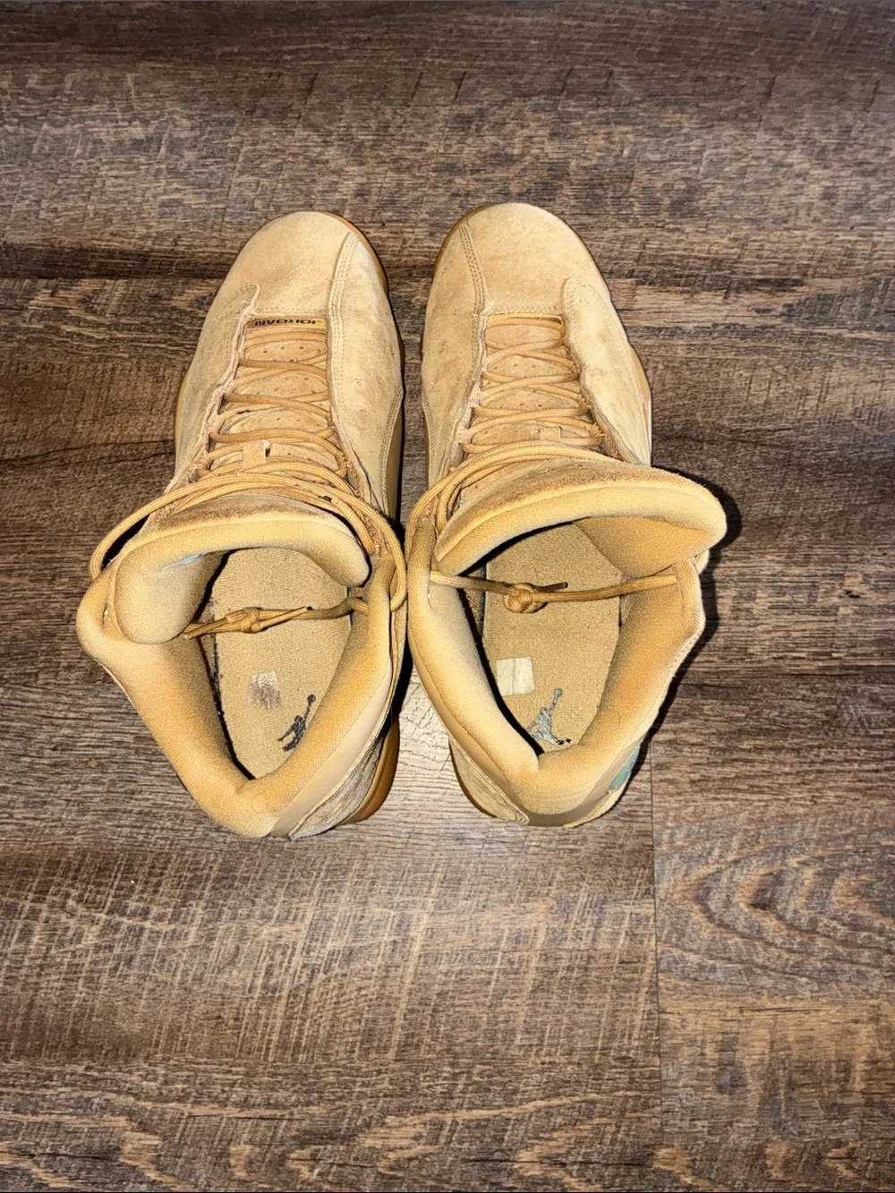 Wheat 13s Jordan Men’s Tan Suede High-Top Sneakers